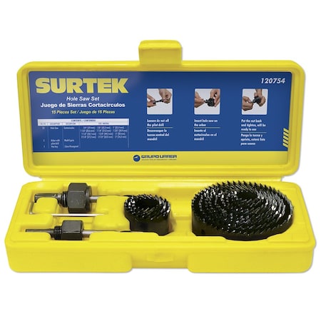 Surtek 15 Bimetallic Hole Saw Set 120754